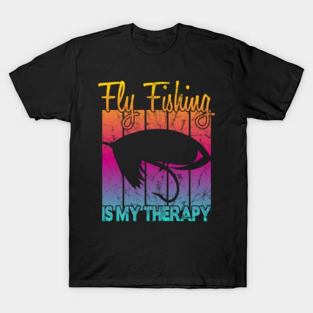 Fly fishing is my therapy T-Shirt by FromBerlinGift